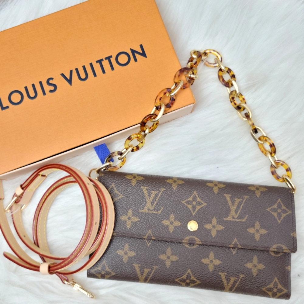 100% Authentic LOUIS VUITTON Monogram long wallet